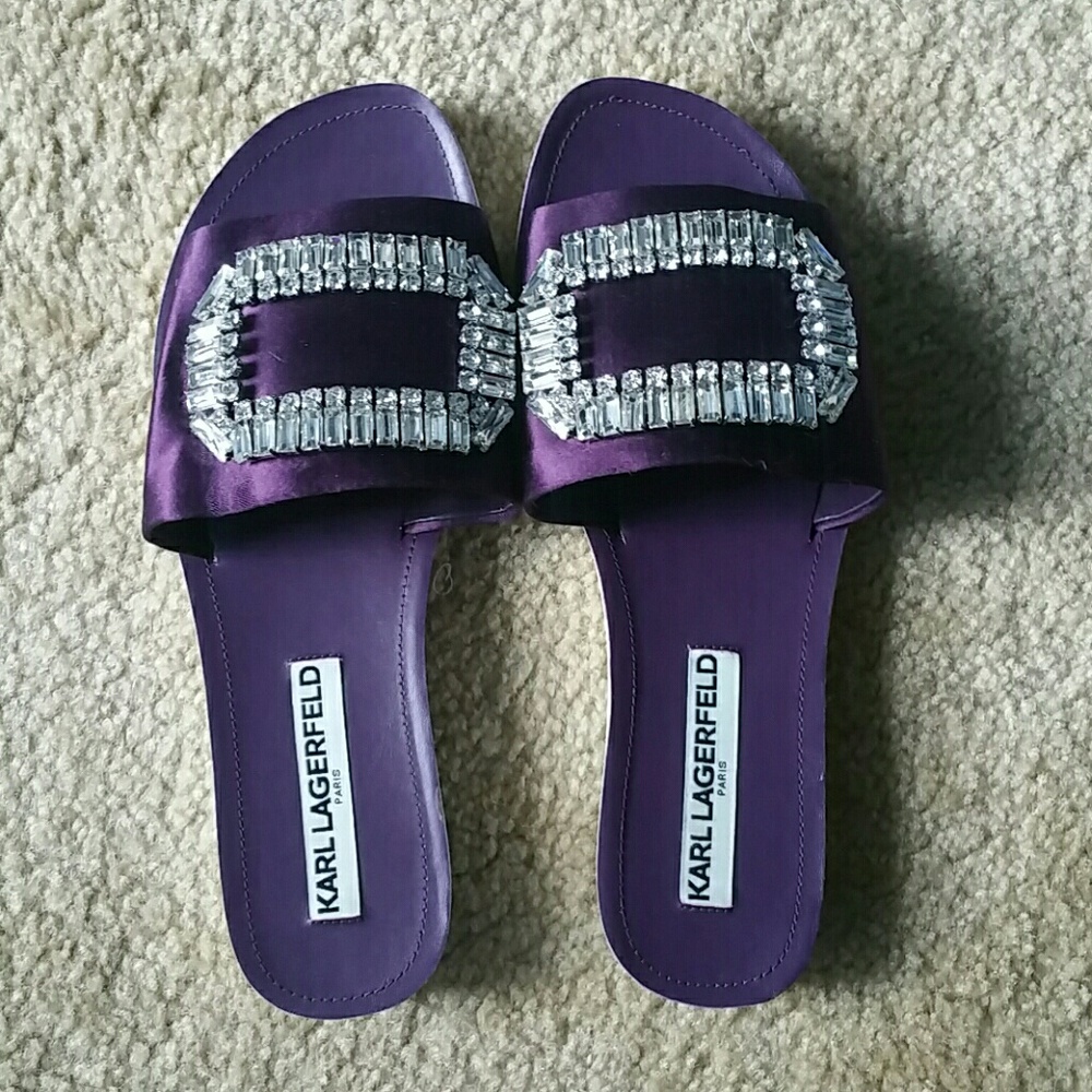 NWOB Karl Lagerfeld Paris Mirah7 Purple Slippers
